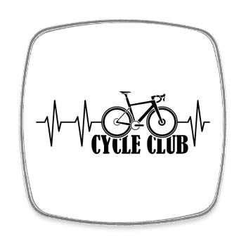 puls cycle club symbol Herzschlag Fahrrad Rennrad - Viereckiger Kühlschrankmagnet - Weiß - Vorne