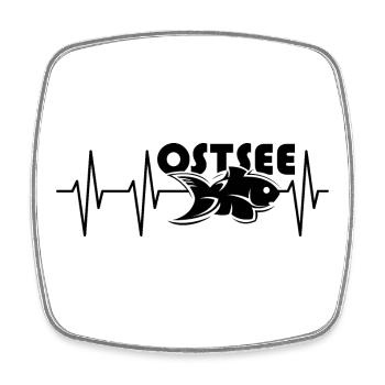 Ostsee Fisch Puls Herzschlag See Fische Symbol - Viereckiger Kühlschrankmagnet - Weiß - Vorne