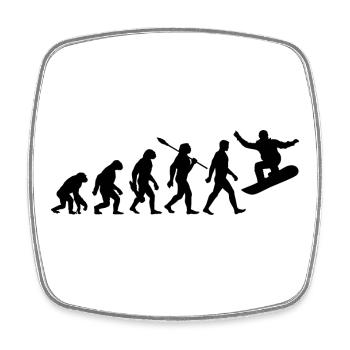 Evolution - Snowboard - Snowboard - Sports d’hiver - Magnet carré - blanc - Devant