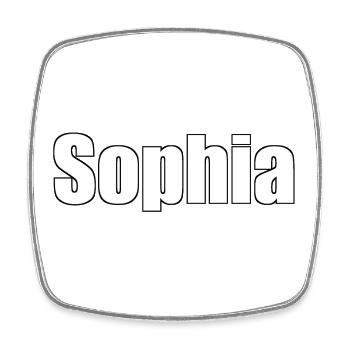 Sophia - (Name der Person) - Viereckiger Kühlschrankmagnet - Weiß - Vorne