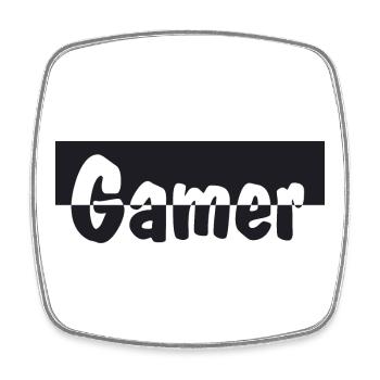 Gamer - Viereckiger Kühlschrankmagnet - Weiß - Vorne