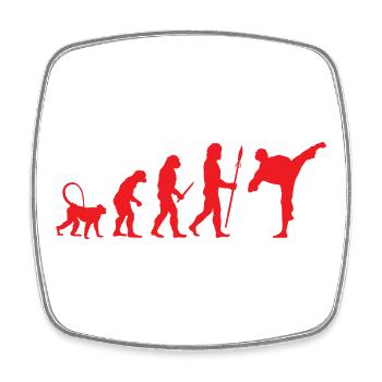 Development of Karate - Square fridge magnet - white - Front