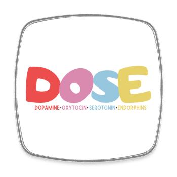 DOSE-Dopamin•Oxytocin•Serotonin•Endorphine - Viereckiger Kühlschrankmagnet - Weiß - Vorne