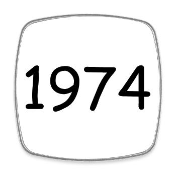 1974 50th Birthday Template Black - Square fridge magnet - white - Front