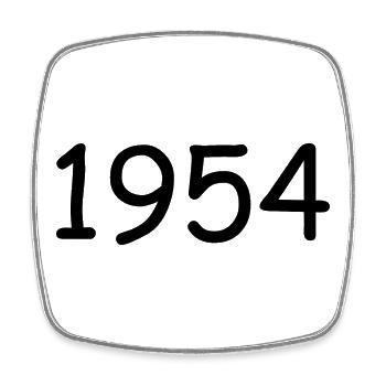 1954 70e anniversaire anniversaire modèle noir - Magnet carré - blanc - Devant
