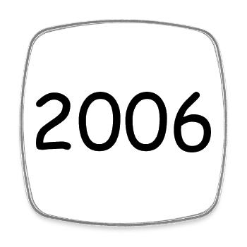 2006 18th birthday year black - Square fridge magnet - white - Front