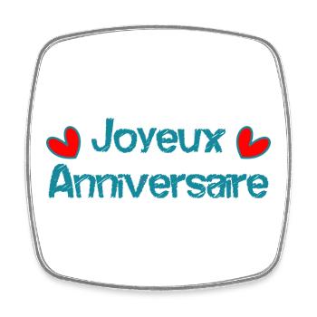 JOYEUX ANNIVERSAIRE - Magnet carré - blanc - Devant