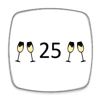 25.Geburtstag 25 Jahre Jubiläum 25 Jahre Zahl 25 - Viereckiger Kühlschrankmagnet - Weiß - Vorne
