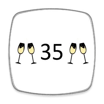 35.Geburtstag 35 Jahre Jubiläum Zahl 35 - Viereckiger Kühlschrankmagnet - Weiß - Vorne