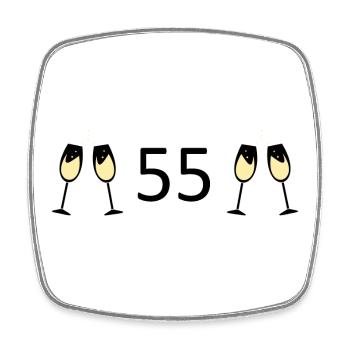 55.Geburtstag 55 Jahre Jubiläum 55 Zahl 55 schwarz - Viereckiger Kühlschrankmagnet - Weiß - Vorne