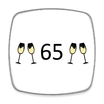65th Birthday 65 Years Anniversary 65 Number 65 Black - Square fridge magnet - white - Front