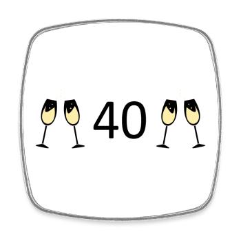 40e anniversaire 40e anniversaire 40 numéro 40 noir - Magnet carré - blanc - Devant