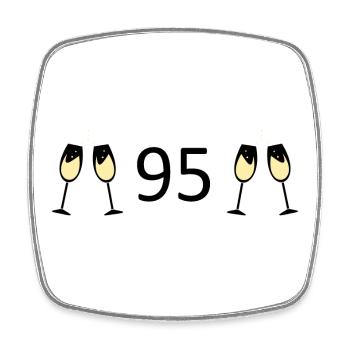 95th Birthday 95 Years Anniversary 95 Number 95 Black - Square fridge magnet - white - Front