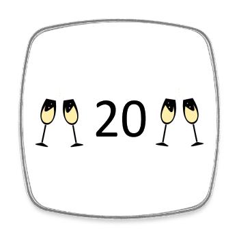 20.Geburtstag 20 Jahre Jubiläum 20 Jahre Zahl 20 - Viereckiger Kühlschrankmagnet - Weiß - Vorne