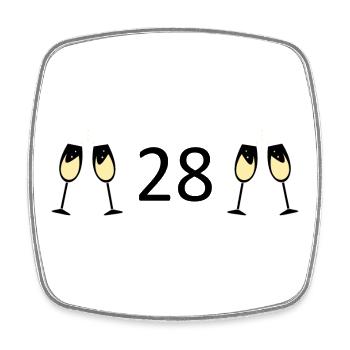 28.Geburtstag 28 Jahre Jubiläum 28 Jahre Zahl 28 - Viereckiger Kühlschrankmagnet - Weiß - Vorne