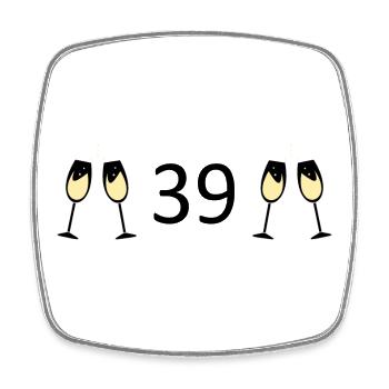 39.Geburtstag 39 Jahre Jubiläum 39 Jahre Zahl 39 - Viereckiger Kühlschrankmagnet - Weiß - Vorne
