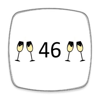 46e anniversaire 46 ans 46 ans numéro 46 - Magnet carré - blanc - Devant