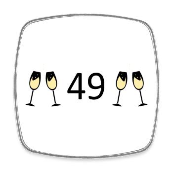 49.Geburtstag 49 Jahre Jubiläum 49 Jahre Zahl 49 - Viereckiger Kühlschrankmagnet - Weiß - Vorne