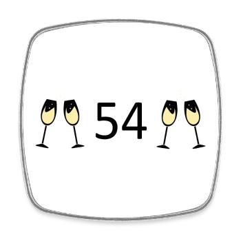 54th Birthday 54 Years Anniversary 54 Number 54 - Square fridge magnet - white - Front