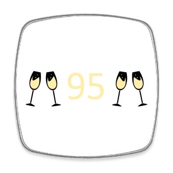 95th Birthday 95 Years Anniversary 95 Number 95 white - Square fridge magnet - white - Front