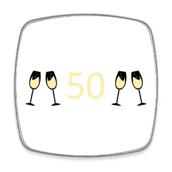 50th Birthday 50th Anniversary 50 Number 50 white - Square fridge magnet - white - Front