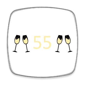 55.Geburtstag 55 Jahre Jubiläum 55 Zahl 55 schwarz - Viereckiger Kühlschrankmagnet - Weiß - Vorne
