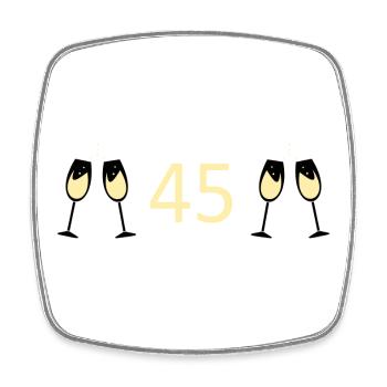 45th Birthday 45th Anniversary 45 Number 45 white - Square fridge magnet - white - Front