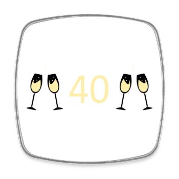 40e anniversaire 40e anniversaire 40 numéro 40 blanc - Magnet carré - blanc - Devant