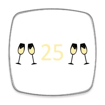 25.Geburtstag 25 Jahre Jubiläum 25 Jahre Zahl 25 - Viereckiger Kühlschrankmagnet - Weiß - Vorne