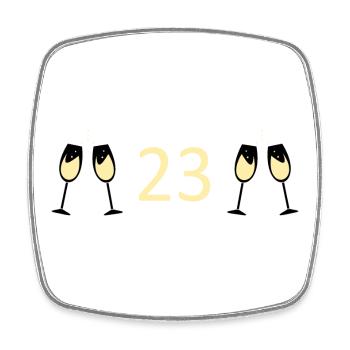 23rd Birthday 23 Years Anniversary 23 Years Number 23 - Square fridge magnet - white - Front