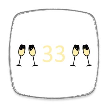 33.Geburtstag 33 Jahre Jubiläum 33 Jahre Zahl 33 - Viereckiger Kühlschrankmagnet - Weiß - Vorne