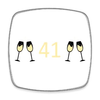 41.Geburtstag 41 Jahre Jubiläum 41 Jahre Zahl 41 - Viereckiger Kühlschrankmagnet - Weiß - Vorne