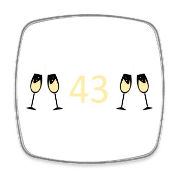 43rd Birthday 43 Years Anniversary 43 Years Number 43 - Square fridge magnet - white - Front