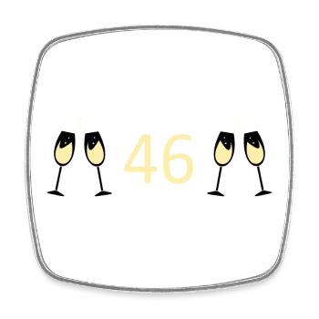 46e anniversaire 46 ans 46 ans numéro 46 - Magnet carré - blanc - Devant