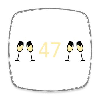 47.Geburtstag 47 Jahre Jubiläum 47 Jahre Zahl 47 - Viereckiger Kühlschrankmagnet - Weiß - Vorne