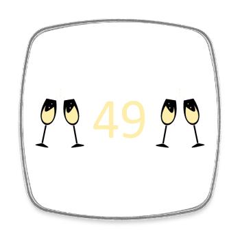 49.Geburtstag 49 Jahre Jubiläum 49 Jahre Zahl 49 - Viereckiger Kühlschrankmagnet - Weiß - Vorne