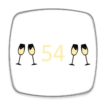 54.Geburtstag 54 Jahre Jubiläum 54 Zahl 54 - Viereckiger Kühlschrankmagnet - Weiß - Vorne