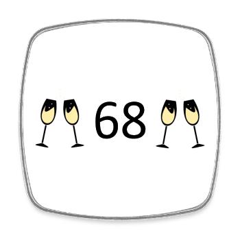 68.Geburtstag 68 Jahre Jubiläum 68 Zahl 68 schwarz - Viereckiger Kühlschrankmagnet - Weiß - Vorne