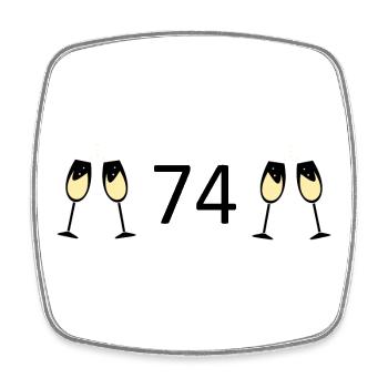 74th Birthday 74 Years Anniversary 74 Number 74 Black - Square fridge magnet - white - Front