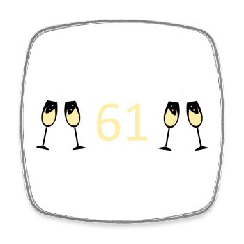 61st Birthday 61 Years Anniversary 61 Number - Square fridge magnet - white - Front