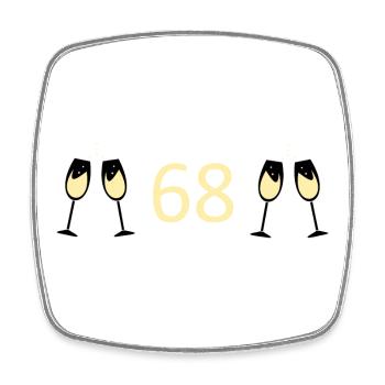 68.Geburtstag 68 Jahre Jubiläum 68 Zahl 68 - Viereckiger Kühlschrankmagnet - Weiß - Vorne