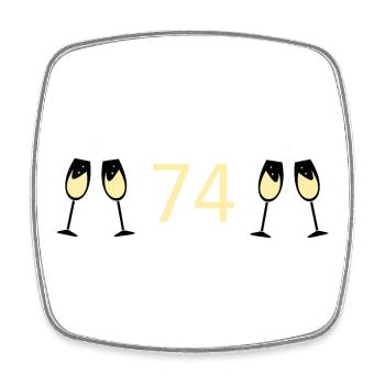 74th Birthday 74 Years Anniversary 74 Number 74 Black - Square fridge magnet - white - Front
