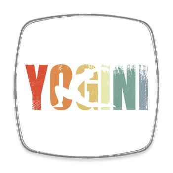 Yogini Vintage Look - Viereckiger Kühlschrankmagnet - Weiß - Vorne