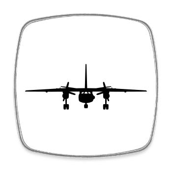 An-26 - Viereckiger Kühlschrankmagnet - Weiß - Vorne
