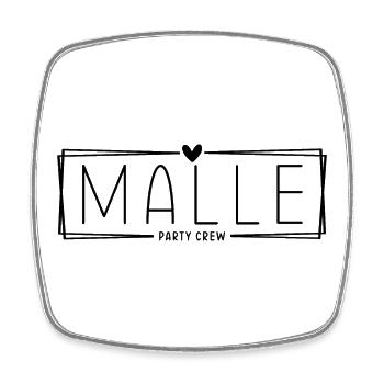 Malle Party Crew - Viereckiger Kühlschrankmagnet - Weiß - Vorne