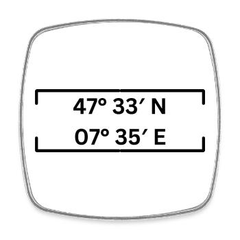 coordinates Basel Minimalist - Square fridge magnet - white - Front