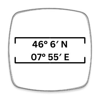 Coordinates Saas-Fee Minimalist - Square fridge magnet - white - Front