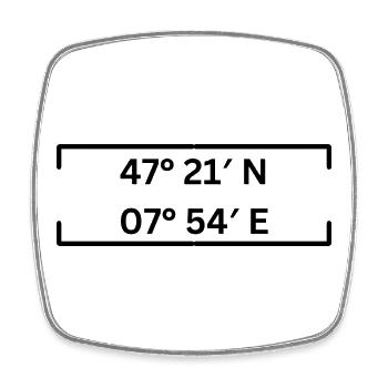 Koordinaten Olten Minimalistisch - Viereckiger Kühlschrankmagnet - Weiß - Vorne