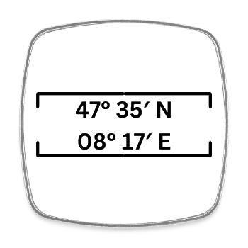 Coordinates Bad Zurzach Minimalist - Square fridge magnet - white - Front