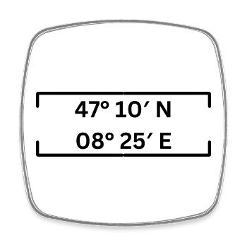 Koordinaten Hünenberg Minimalistisch - Viereckiger Kühlschrankmagnet - Weiß - Vorne